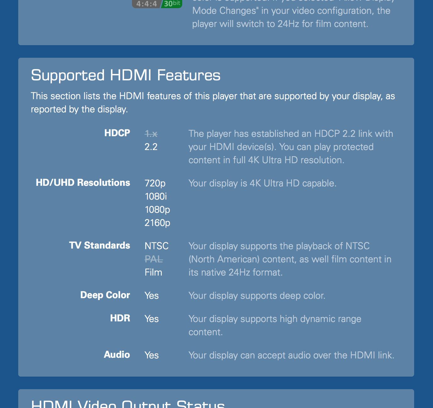 HDMI features