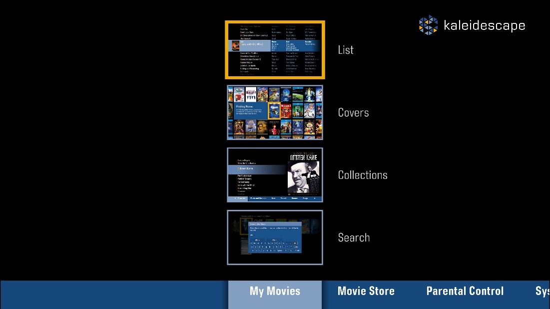 Kaleidescape Menu - My Movies