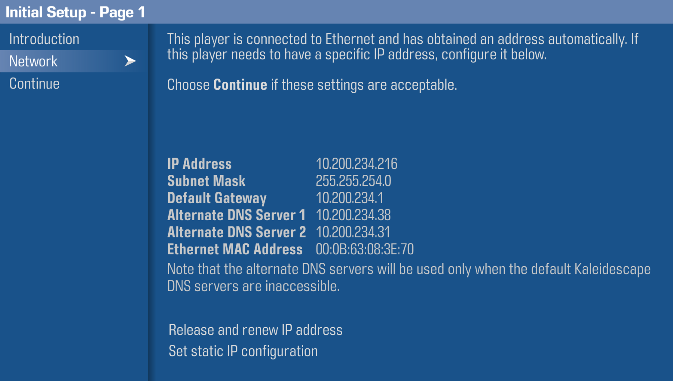 Strato E initial setup - network