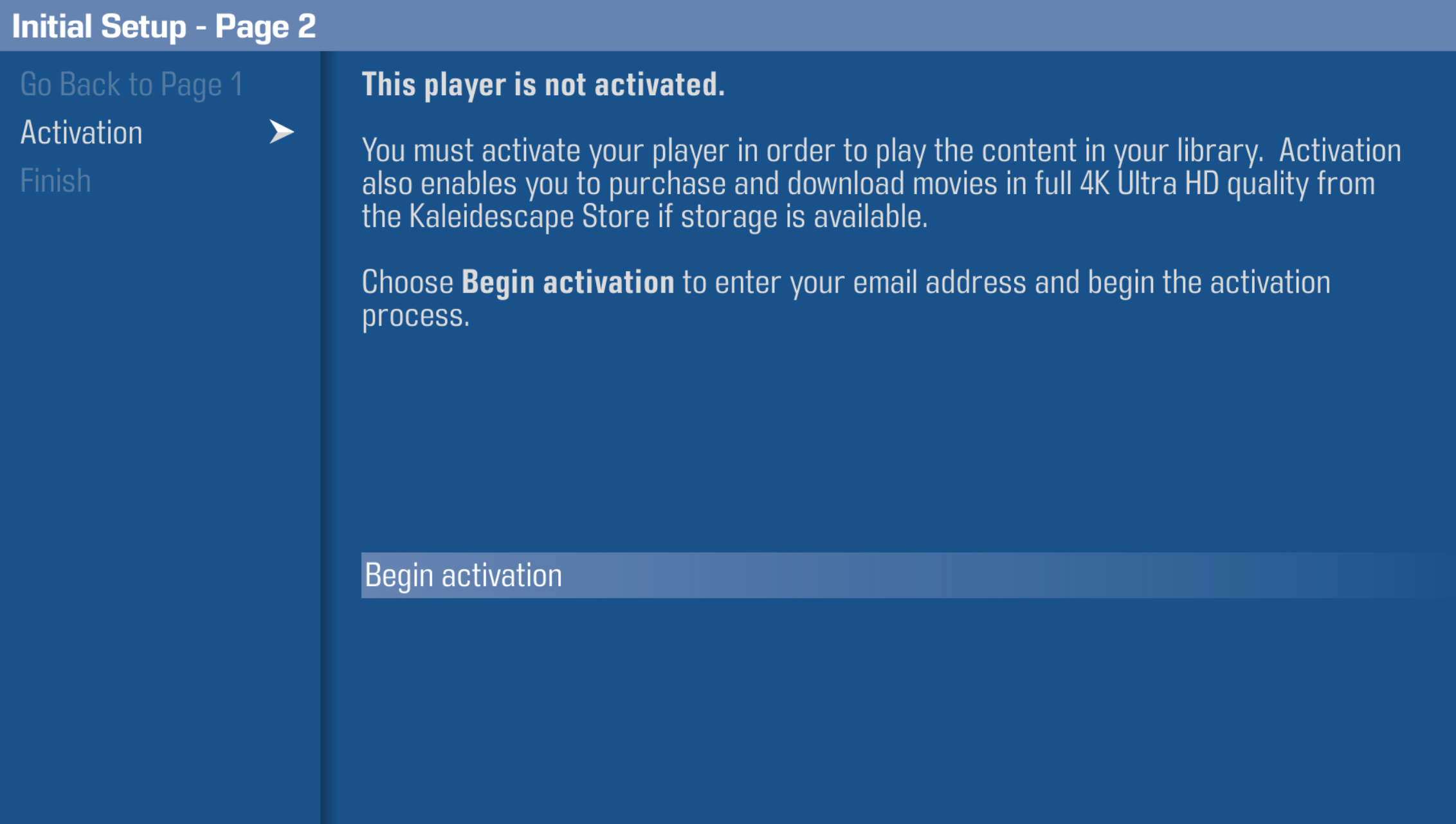 Strato E initial setup - begin activation