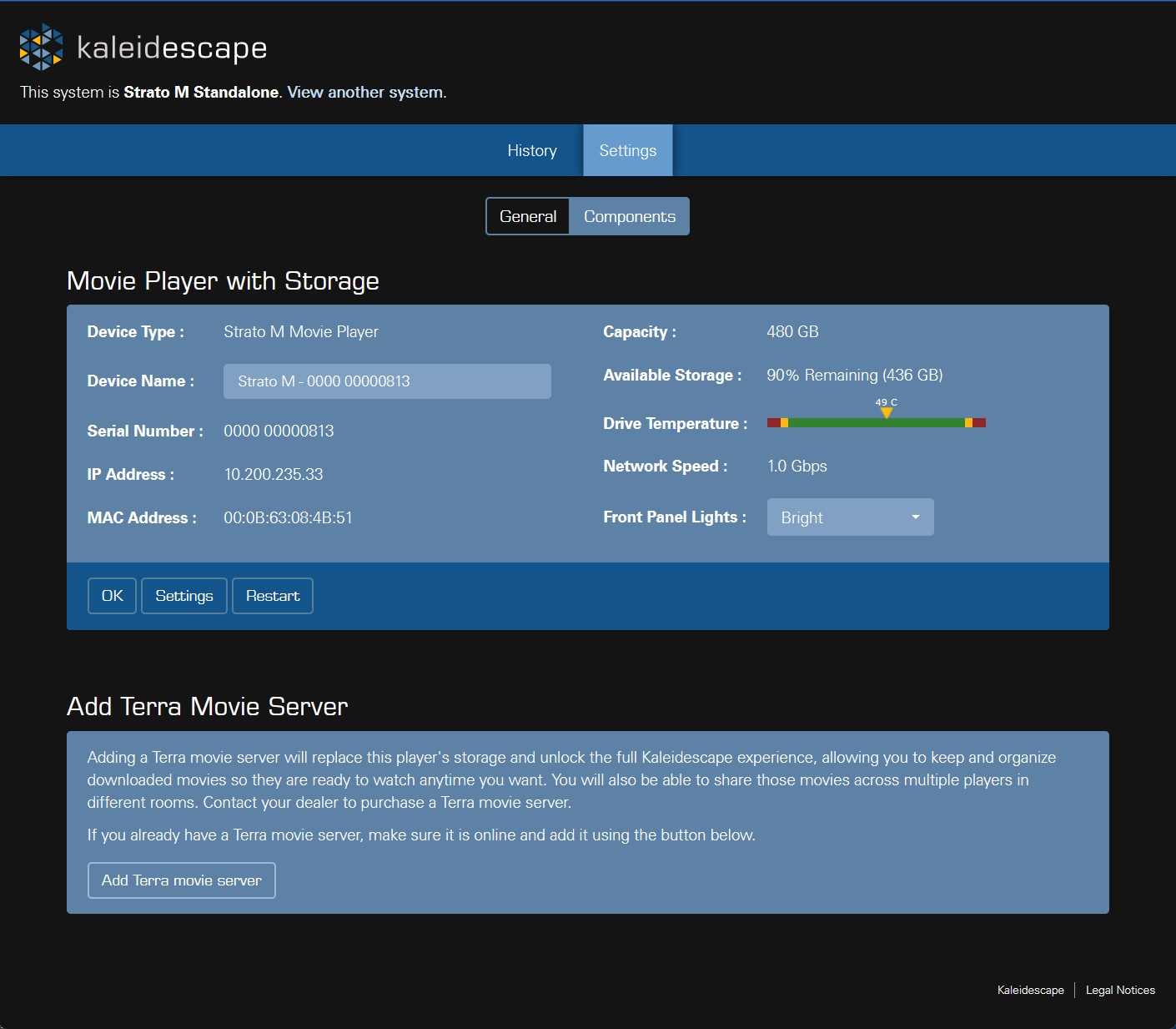 Strato M BI Settings components